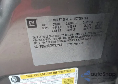 2012 Chevrolet Malibu Ls from USA, damaged, VIN 1G1ZB5E08CF135244